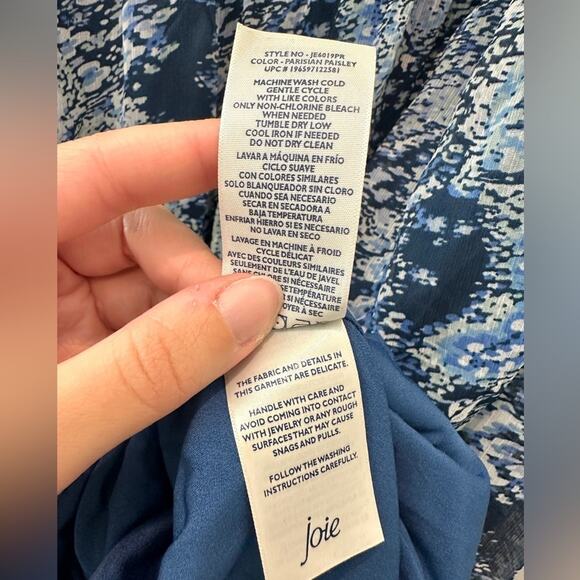 JOIE | Blue Paisley Long Sleeve Maxi Dress Parisian Print NWT | XXL - Picture 9 of 9